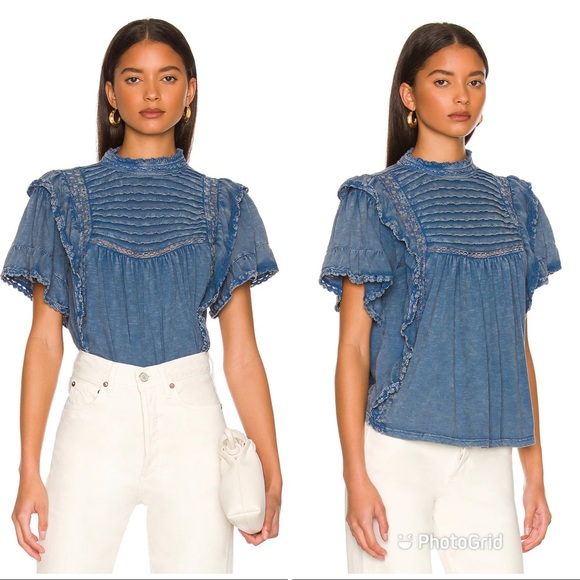 Free People Le Femme Tee Ruffle Babydoll - Picture 3 of 14